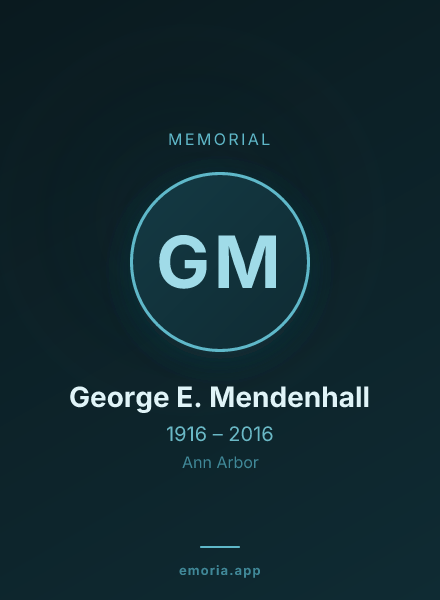 Memorial portrait of George E. Mendenhall