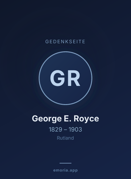 Gedenkportrait von George E. Royce