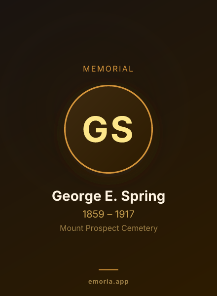 Memorial portrait of George E. Spring