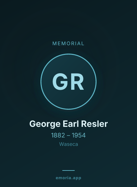Memorial portrait of George Earl Resler