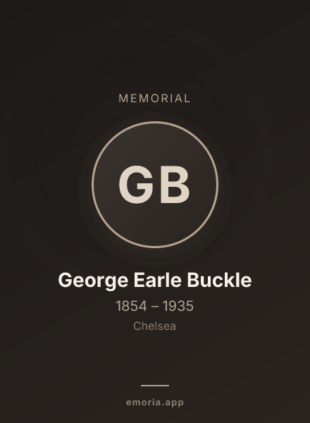 Memorial portrait of George Earle Buckle