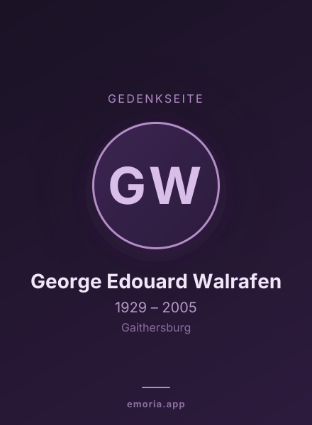 Gedenkportrait von George Edouard Walrafen