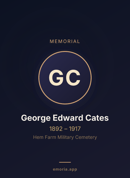 Memorial portrait of George Edward Cates