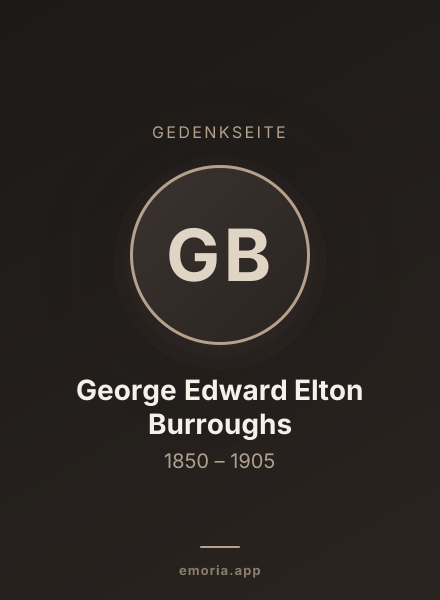 Gedenkportrait von George Edward Elton Burroughs