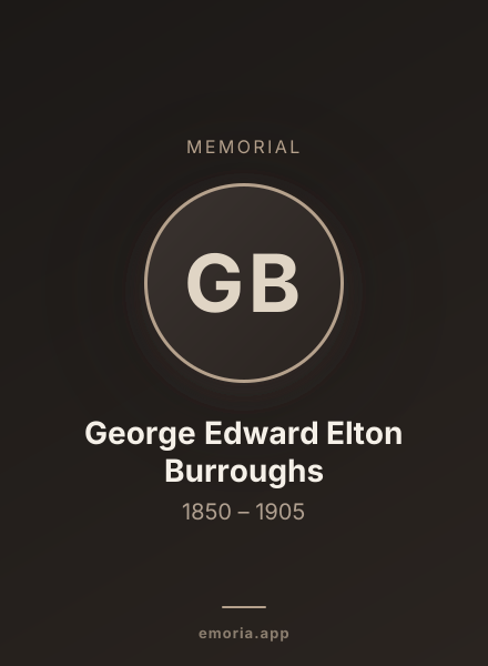 Memorial portrait of George Edward Elton Burroughs