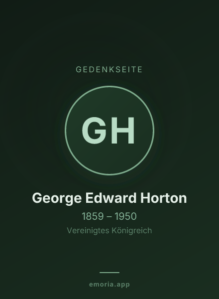 Gedenkportrait von George Edward Horton