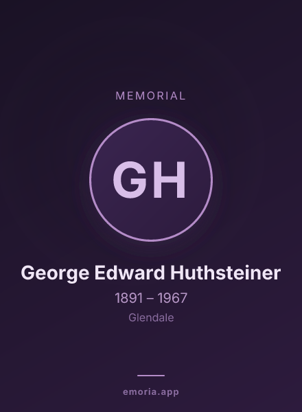 Memorial portrait of George Edward Huthsteiner