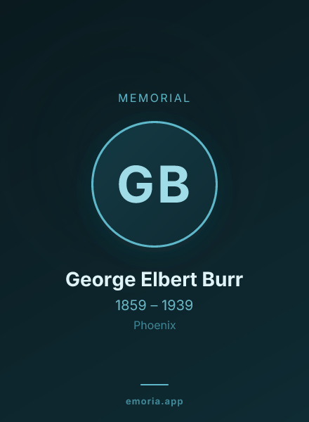 Memorial portrait of George Elbert Burr