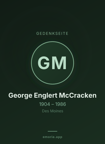 Gedenkportrait von George Englert McCracken