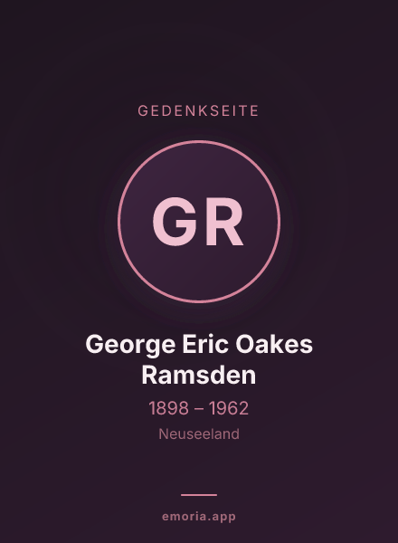 Gedenkportrait von George Eric Oakes Ramsden