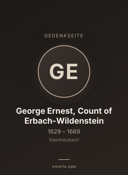 Gedenkportrait von George Ernest, Count of Erbach-Wildenstein