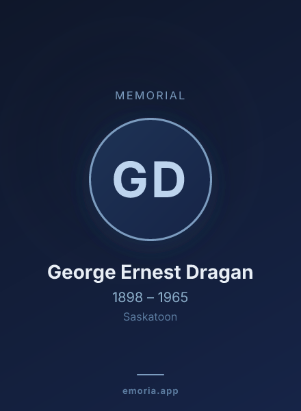 Memorial portrait of George Ernest Dragan