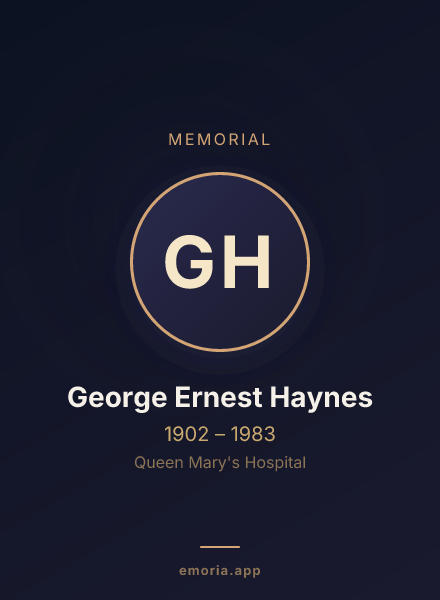 Memorial portrait of George Ernest Haynes