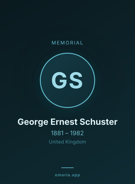 Memorial portrait of George Ernest Schuster