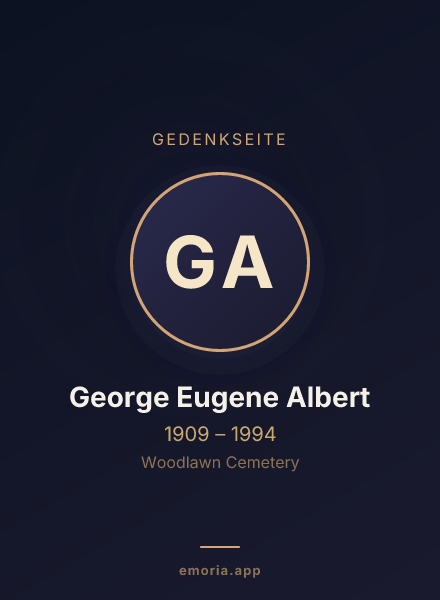 Gedenkportrait von George Eugene Albert