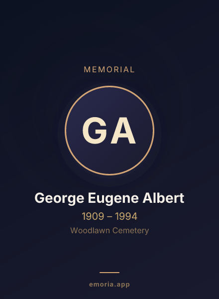 Memorial portrait of George Eugene Albert