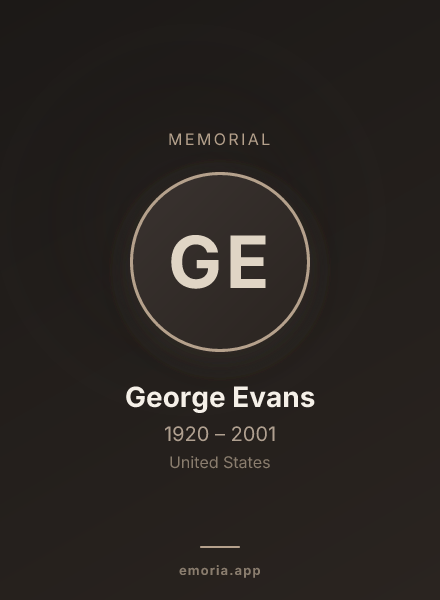 Memorial portrait of George Evans