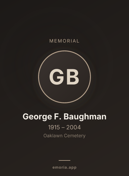 Memorial portrait of George F. Baughman