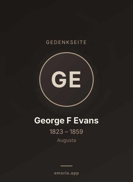 Gedenkportrait von George F Evans
