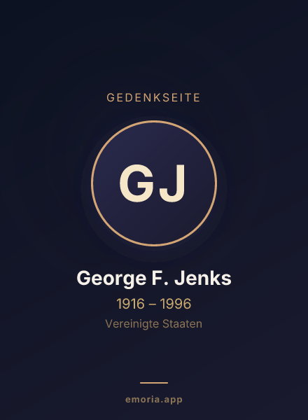Gedenkportrait von George F. Jenks