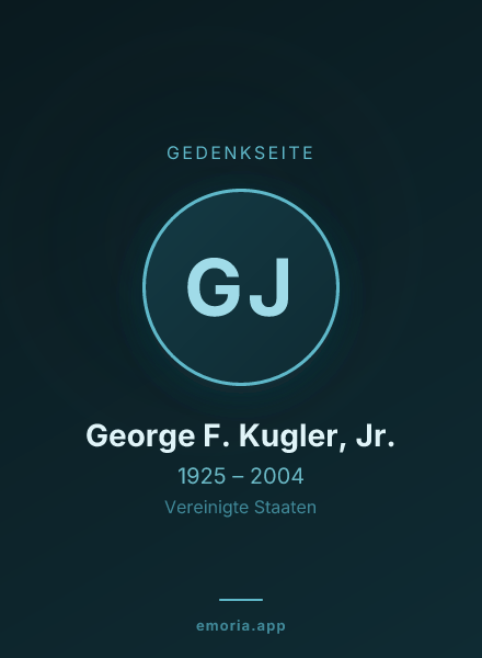 Gedenkportrait von George F. Kugler, Jr.