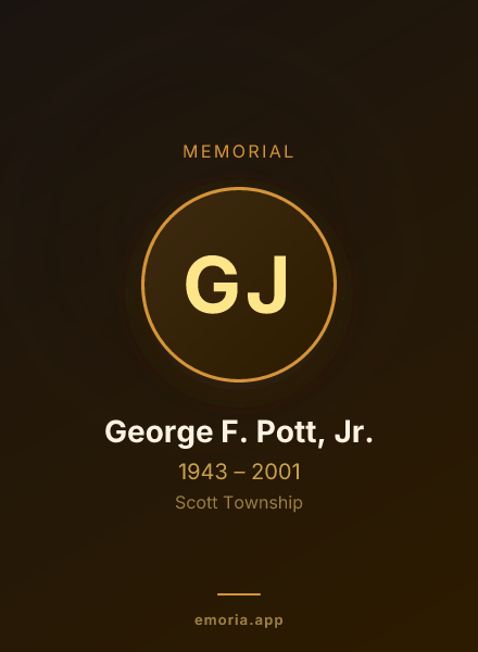 Memorial portrait of George F. Pott, Jr.