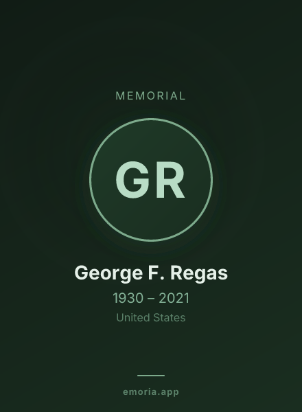 Memorial portrait of George F. Regas