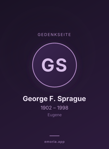 Gedenkportrait von George F. Sprague
