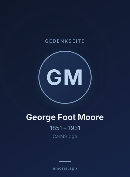 Gedenkportrait von George Foot Moore