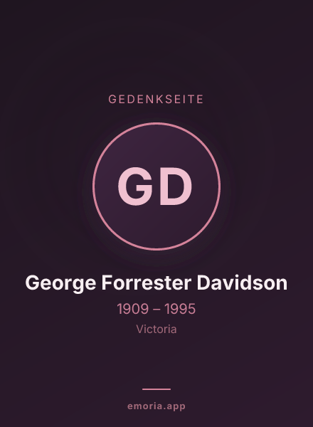 Gedenkportrait von George Forrester Davidson