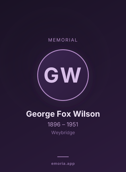 Memorial portrait of George Fox Wilson