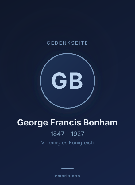 Gedenkportrait von George Francis Bonham