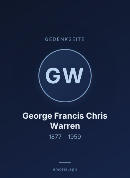 Gedenkportrait von George Francis Chris Warren