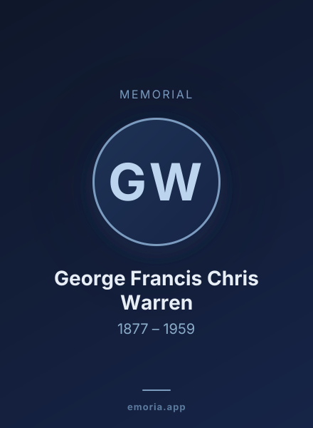 Memorial portrait of George Francis Chris Warren