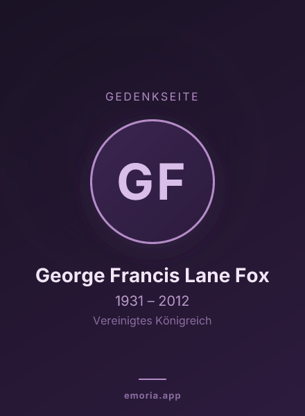 Gedenkportrait von George Francis Lane Fox