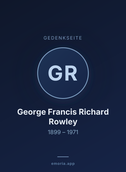 Gedenkportrait von George Francis Richard Rowley