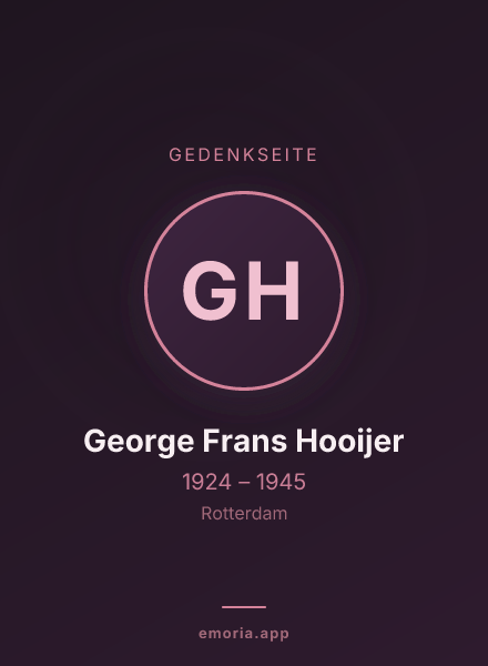 Gedenkportrait von George Frans Hooijer