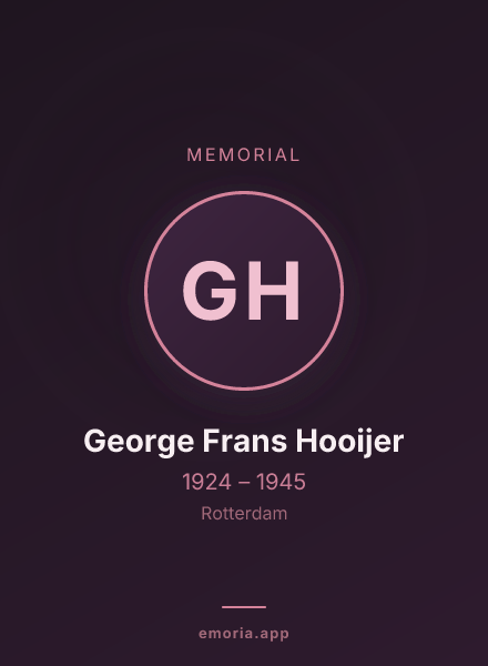 Memorial portrait of George Frans Hooijer