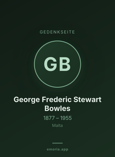 Gedenkportrait von George Frederic Stewart Bowles