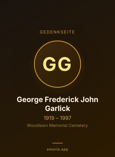Gedenkportrait von George Frederick John Garlick