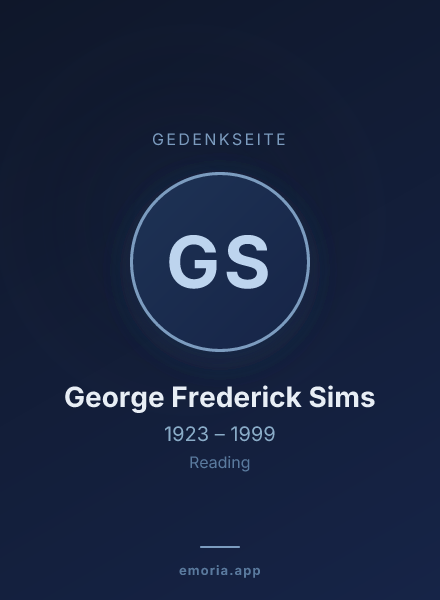 Gedenkportrait von George Frederick Sims