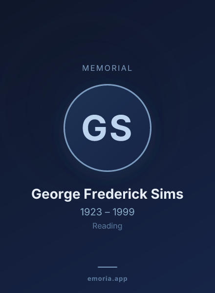 Memorial portrait of George Frederick Sims