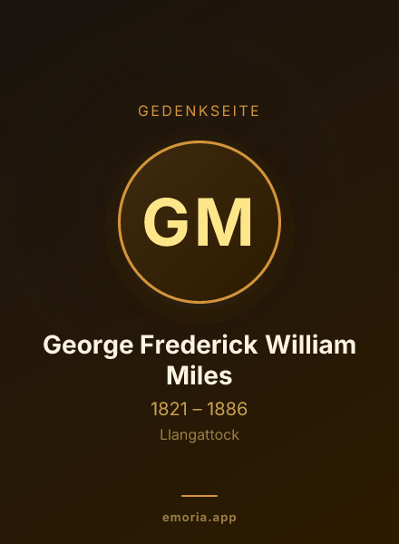 Gedenkportrait von George Frederick William Miles