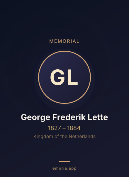Memorial portrait of George Frederik Lette