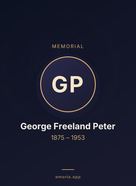 Memorial portrait of George Freeland Peter