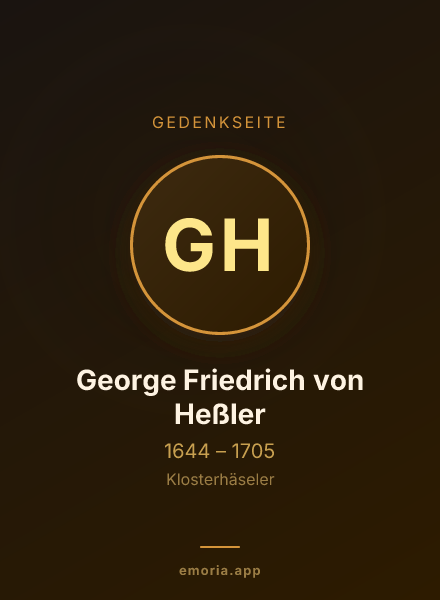 Gedenkportrait von George Friedrich von Heßler