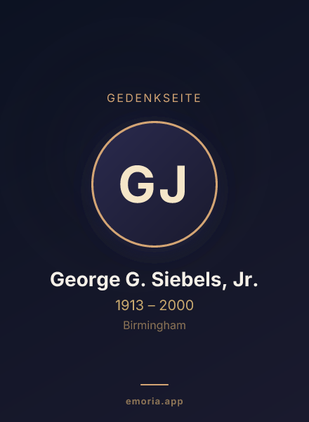 Gedenkportrait von George G. Siebels, Jr.