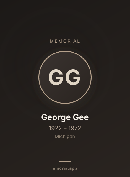 Memorial portrait of George Gee