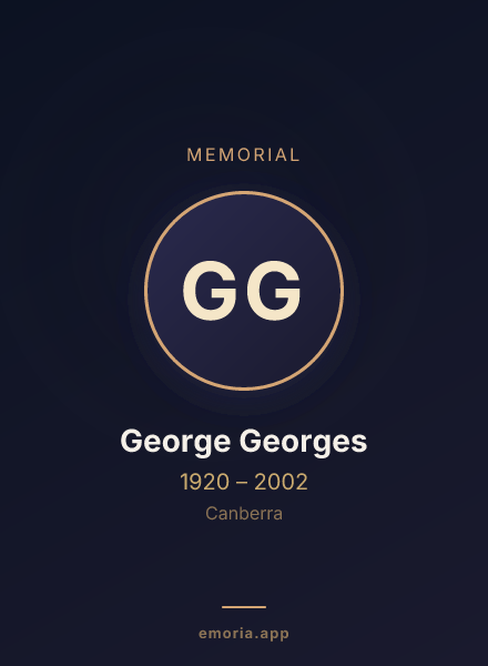 Memorial portrait of George Georges