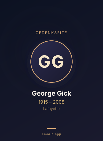 Gedenkportrait von George Gick